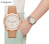  Shop Authentic Fossil Cecile White Dial Beige Leather Strap Watch for Women - AM4532 - Luxxuri