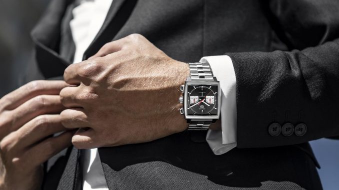 Shop Authentic Tag Heuer Monaco Automatic Chronograph Black Dial Silver Steel Strap Watch for Men - CBL2113.BA0644 - Luxxuri