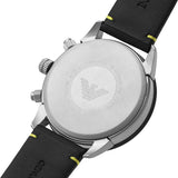  Shop Authentic Emporio Armani Mario Chronograph Black Dial Black Leather Strap Watch For Men - AR11325 - Luxxuri