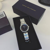  Shop Authentic Daniel Wellington Iconic Link Black Dial Silver Steel Strap Watch For Women - DW00100208 - Luxxuri
