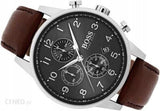  Shop Authentic Hugo Boss Navigator Grey Dial Brown Leather Strap Watch for Men - 1513494 - Luxxuri