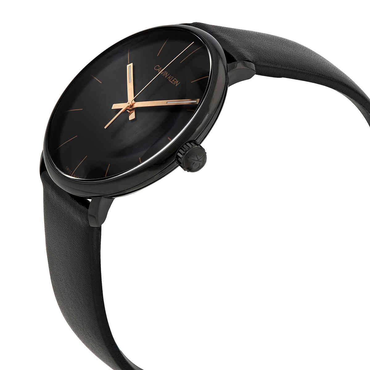  Shop Authentic Calvin Klein High Noon Quartz Black Dial Black Leather Strap Watch for Men - K8M214CB - Luxxuri