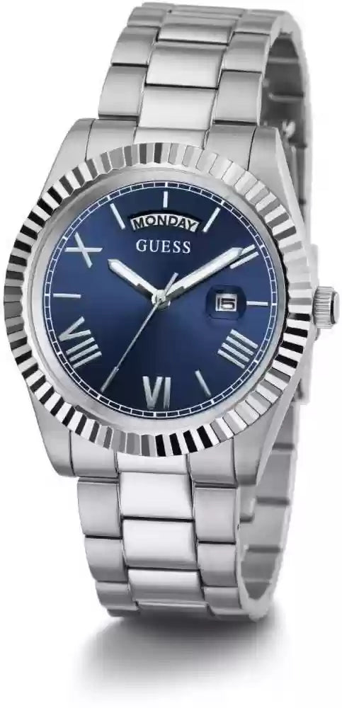  Shop Authentic Guess Connoisseur Blue Dial Silver Steel Strap Watch for Men - GW0265G7 - Luxxuri
