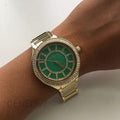  Shop Authentic Michael Kors Kerry Green Dial Gold Steel Strap Watch for Women - MK3409 - Luxxuri