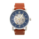  Shop Authentic Fossil Commuter Automatic Skeleton Blue Dial Brown Leather Strap Watch for Men - ME3159 - Luxxuri