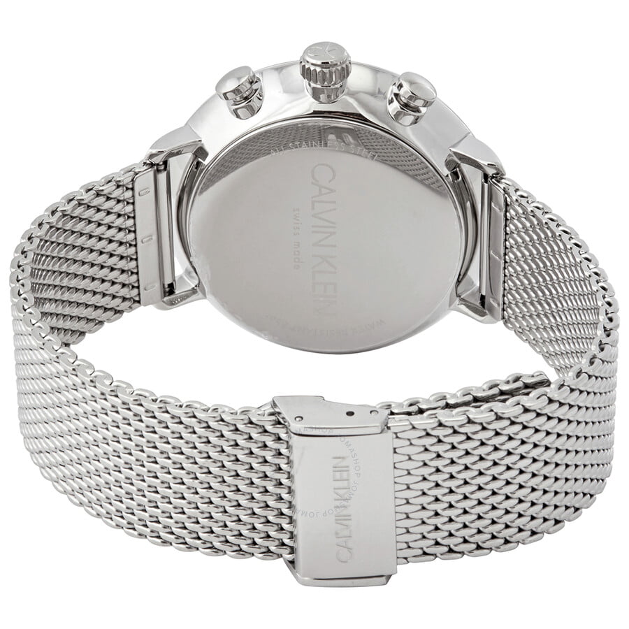  Shop Authentic Calvin Klein High Noon Chronograph Blue Dial Silver Mesh Bracelet Watch for Men - K8M2712N - Luxxuri