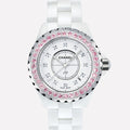  Shop Authentic Chanel J12 Quartz Diamonds Mother of Pearl White Dial White Steel Strap Watch for Women - J12 H3243 - Luxxuri