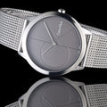  Shop Authentic Calvin Klein Minimal Black Dial Silver Mesh Bracelet Watch for Women - K3M22123 - Luxxuri