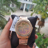  Shop Authentic Guess G Twist Diamonds Rose Gold Dial Rose Gold Steel Strap Watch For Women - W1201L3 - Luxxuri