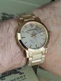  Shop Authentic Burberry The City Gold Dial Gold Steel Strap Watch for Men - BU9038 - Luxxuri