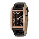  Shop Authentic Emporio Armani Classic Black & Rose Gold Dial Black Leather Strap Watch For Men - AR0168 - Luxxuri