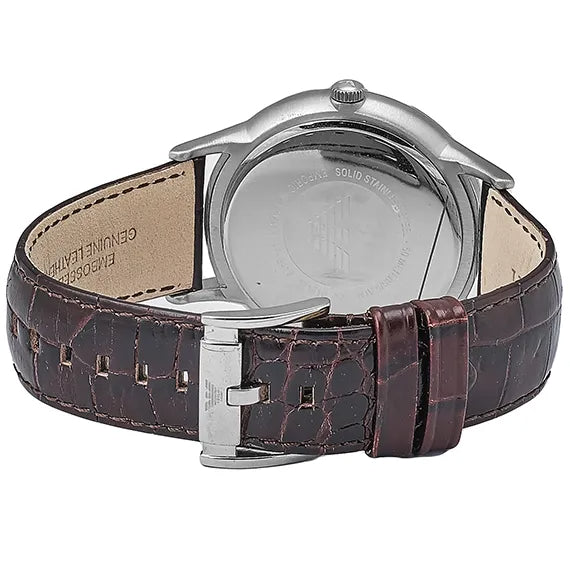  Shop Authentic Emporio Armani Renato Classic Brown Dial Brown Leather Strap Watch For Men - AR2413 - Luxxuri