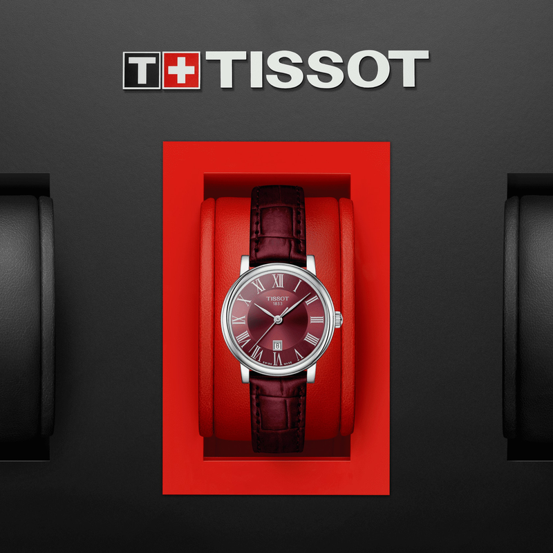  Shop Authentic Tissot Carson Premium Lady Maroon Dial Maroon Leather Strap Watch For Women - T122.210.16.373.00 - Luxxuri
