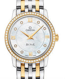  Shop Authentic Omega De Ville Prestige Quartz Diamonds Mother of Pearl Dial Two Tone Steel Strap Watch for Women - 424.25.27.60.55.001 - Luxxuri
