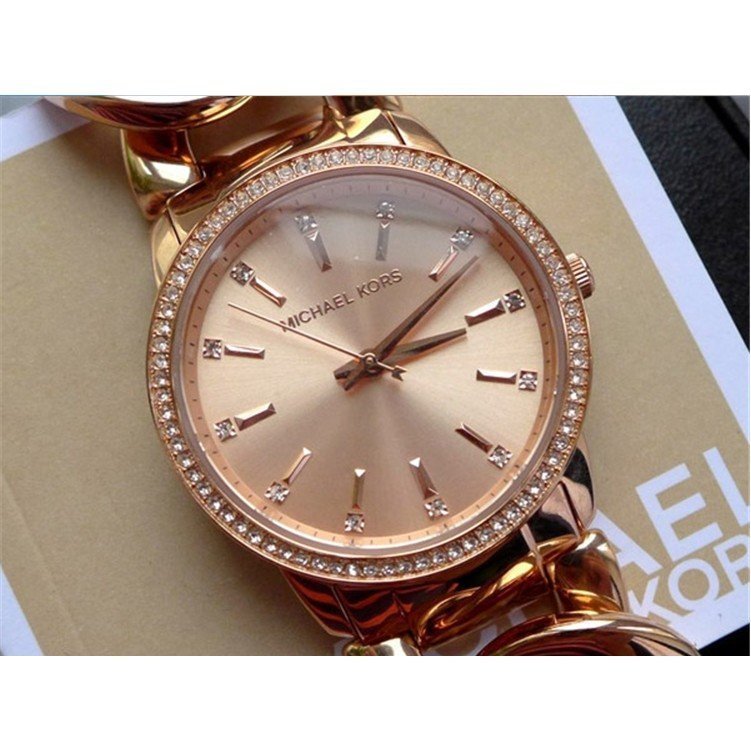 Michael Kors Nini Quartz Crystals Rose Gold Dial Rose Go Watch For Women - MK3236