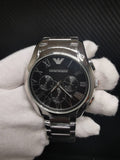  Shop Authentic Emporio Armani Valente Chronograph Quartz Black Dial Silver Steel Strap Watch For Men - AR11083 - Luxxuri