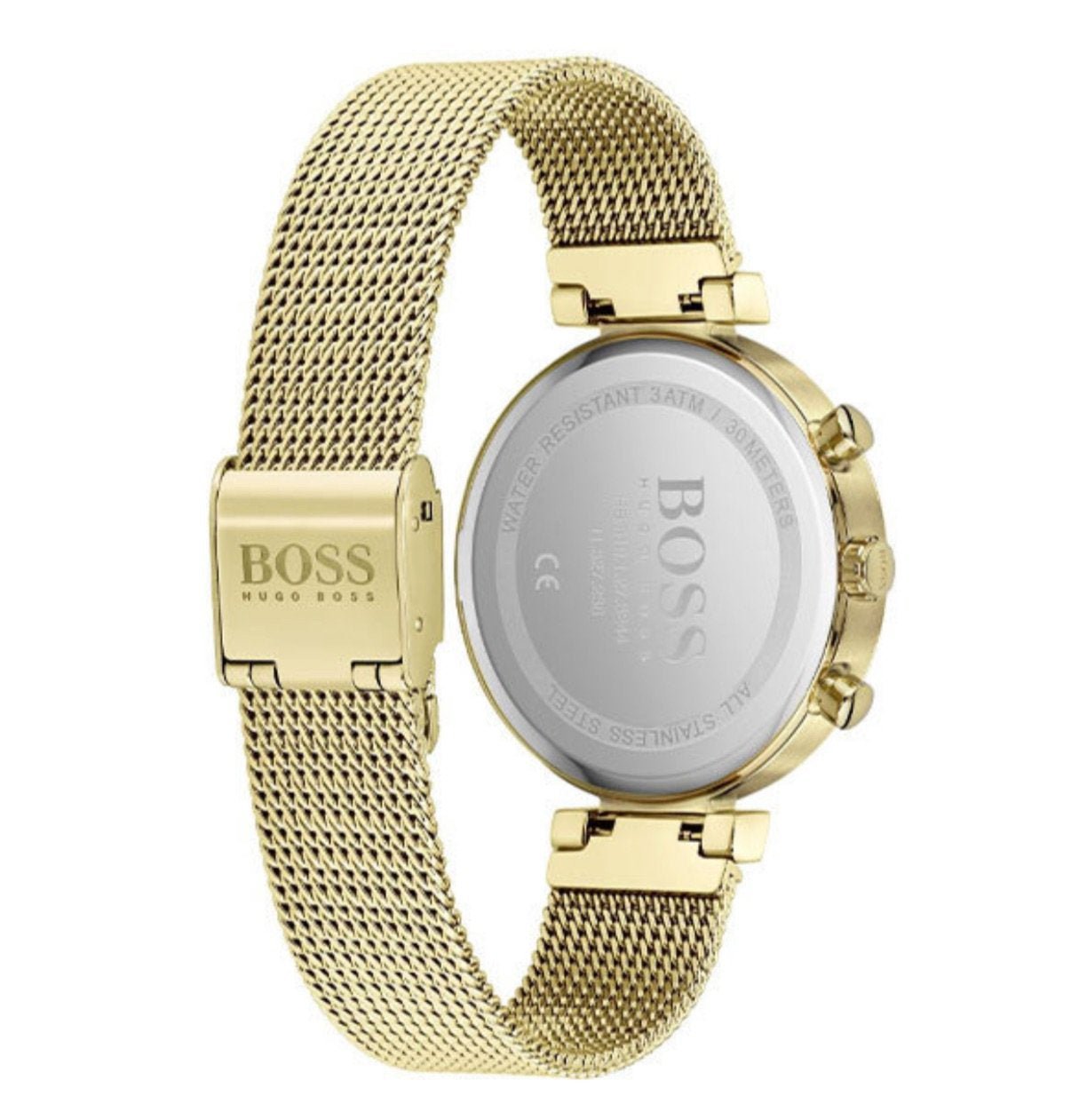  Shop Authentic Hugo Boss Flawless White Dial Gold Mesh Bracelet Watch for Women - 1502552 - Luxxuri