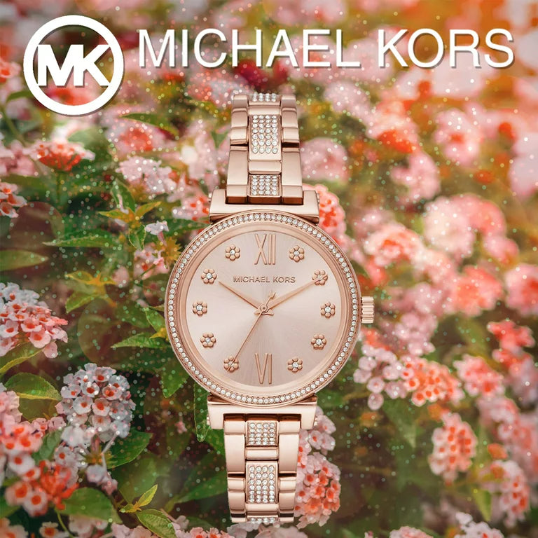  Shop Authentic Michael Kors Sofie Quartz Rose Gold Dial Rose Gold Steel Strap Watch For Women - MK3882 - Luxxuri