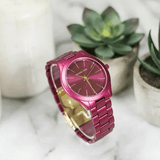  Shop Authentic Michael Kors Slim Runway Red Dial Red Steel Strap Watch For Women - MK4505 - Luxxuri