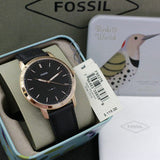  Shop Authentic Fossil The Minimalist Black Dial Black Leather Strap Watch for Men - FS5376 - Luxxuri