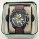  Shop Authentic Fossil Bronson Chronograph Black Dial Brown Leather Strap Watch for Men - FS5856 - Luxxuri