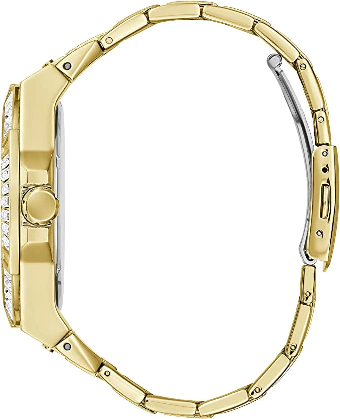  Shop Authentic Guess Zeus Diamonds Gold Dial Gold Steel Strap Watch for Men - GW0209G2 - Luxxuri