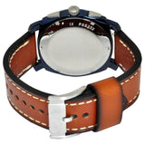  Shop Authentic Fossil Machine Chronograph Blue Dial Brown Leather Strap Watch for Men - FS5232 - Luxxuri