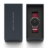  Shop Authentic Daniel Wellington Classic Roselyn Black Dial Maroon Nylon Strap Watch For Women - DW00100274 - Luxxuri