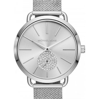  Shop Authentic Michael Kors Portia Silver Dial Silver Mesh Bracelet Watch for Women - MK3843 - Luxxuri