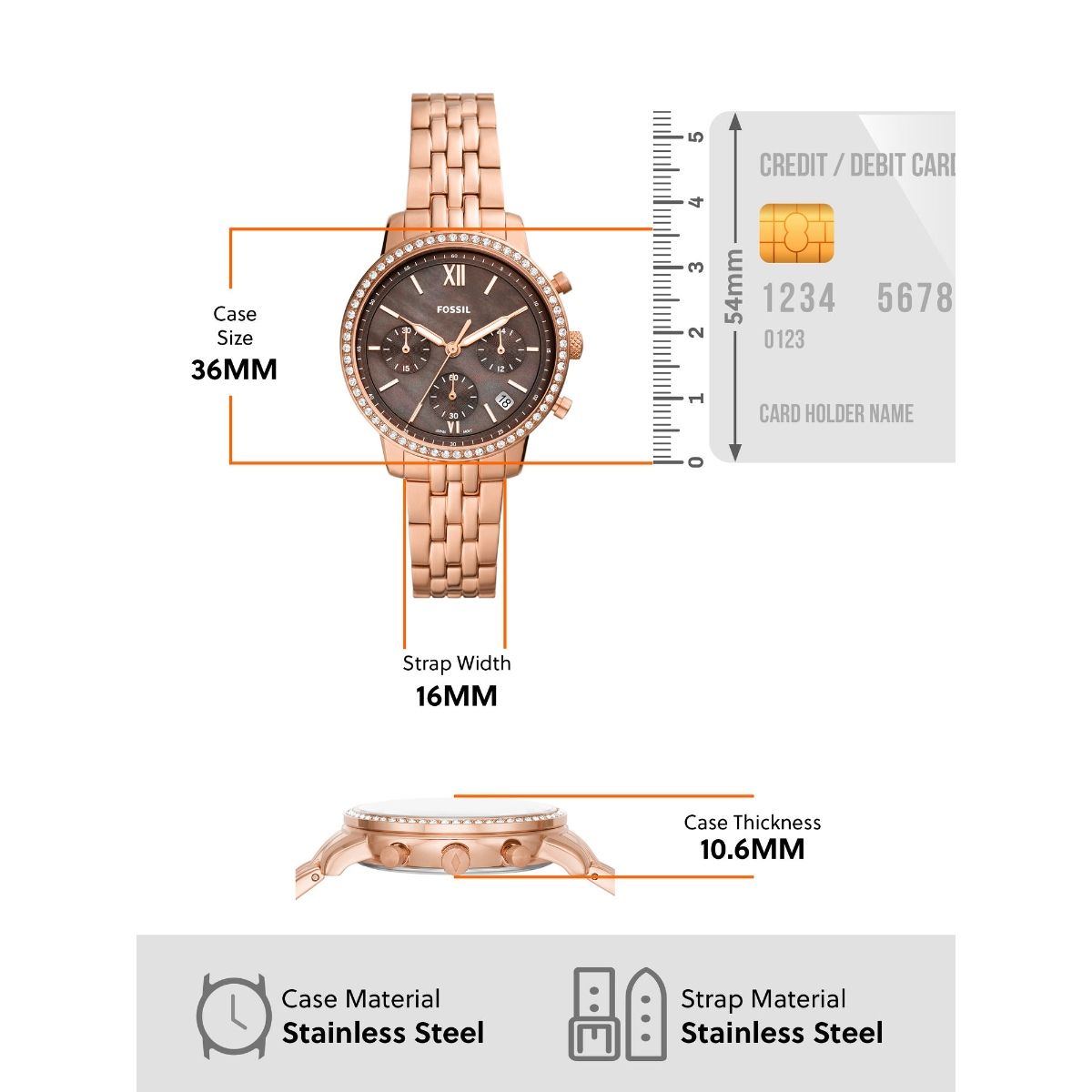  Shop Authentic Fossil Neutra Chronograph Mother of Pearl Brown Dial Rose Gold Steel Strap Watch for Women - ES5218 - Luxxuri