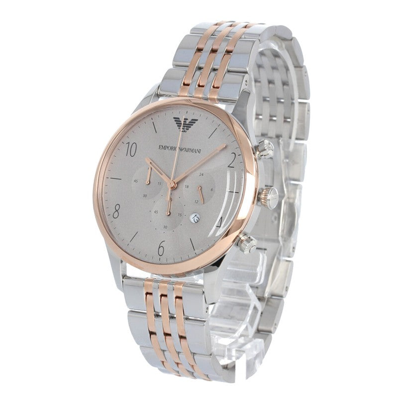  Shop Authentic Emporio Armani Classic Silver Dial Two Tone Steel Strap Watch For Men - AR1839 - Luxxuri