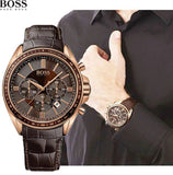  Shop Authentic Hugo Boss Driver Chronograph Brown Dial Brown Leather Strap Watch For Men - HB1513093 - Luxxuri