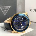  Shop Authentic Guess Pinnacle Chronograph Quartz Blue Dial Blue Leather Strap Watch For Men - W0673G2 - Luxxuri