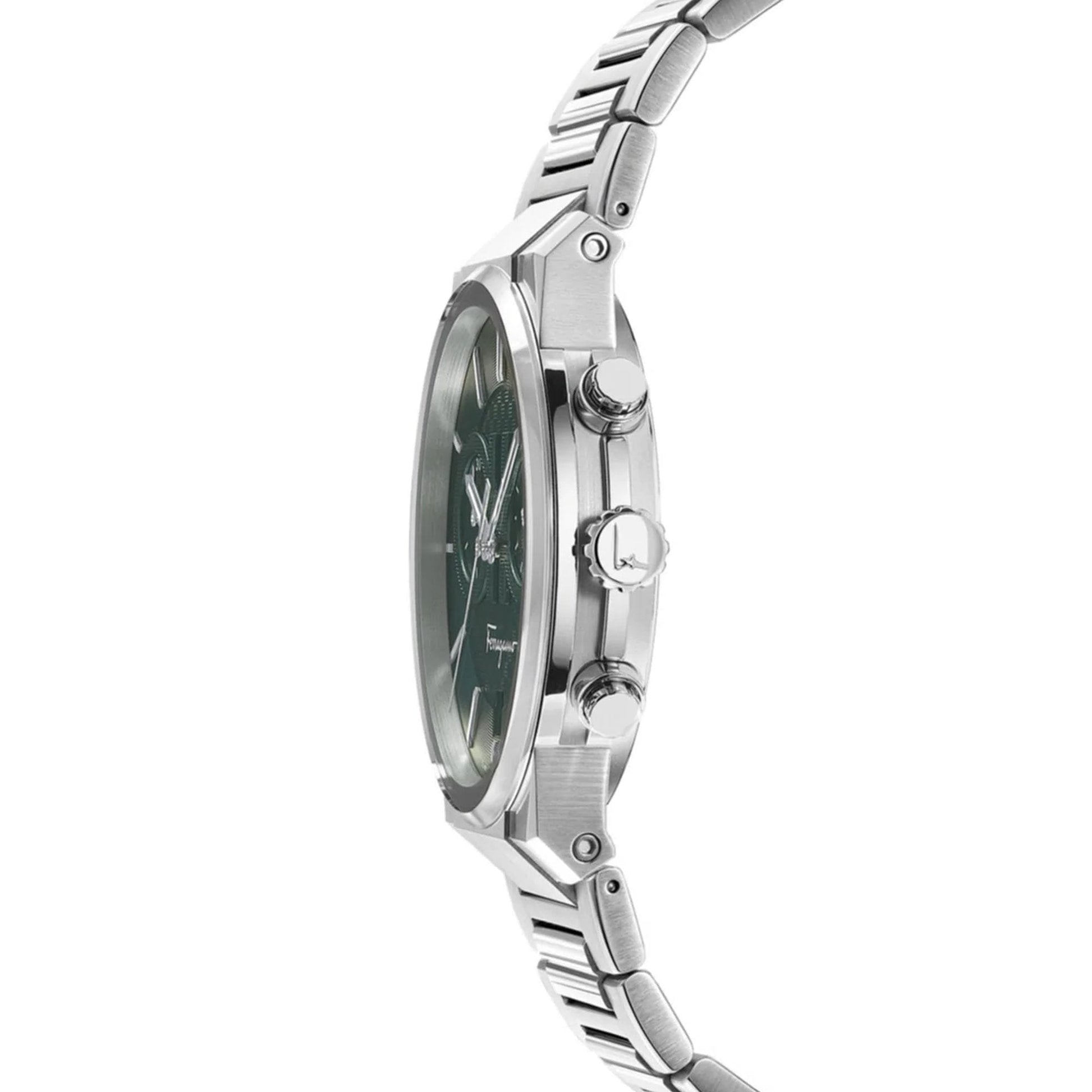 Shop Authentic Salvatore Ferragamo Sapphire Chrono Green Dial Silver Steel Strap Watch for Men - SFME00421 - Luxxuri