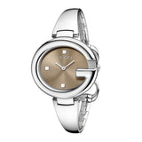  Shop Authentic Gucci Guccissima Brown Dial Silver Steel Strap Watch For Women - YA134302 - Luxxuri