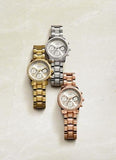  Shop Authentic Guess Mini Sunrise Diamonds Silver Dial Gold Steel Strap Watch for Women - W0623L3 - Luxxuri