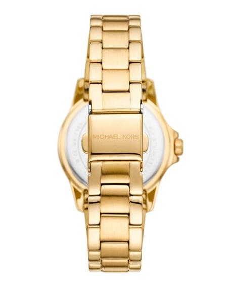  Shop Authentic Michael Kors Everest Three-Hand Mother of Pearl White Dial Gold Steel Strap Watch For Women - MK7363 - Luxxuri
