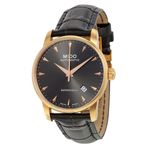  Shop Authentic Mido Baroncelli III Automatic Grey Dial Black Leather Strap Watch For Men - M8600.3.13.4 - Luxxuri