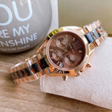  Shop Authentic Michael Kors Bradshaw Chronograph Brown Dial Two Tone Steel Strap Watch For Women - MK5944 - Luxxuri