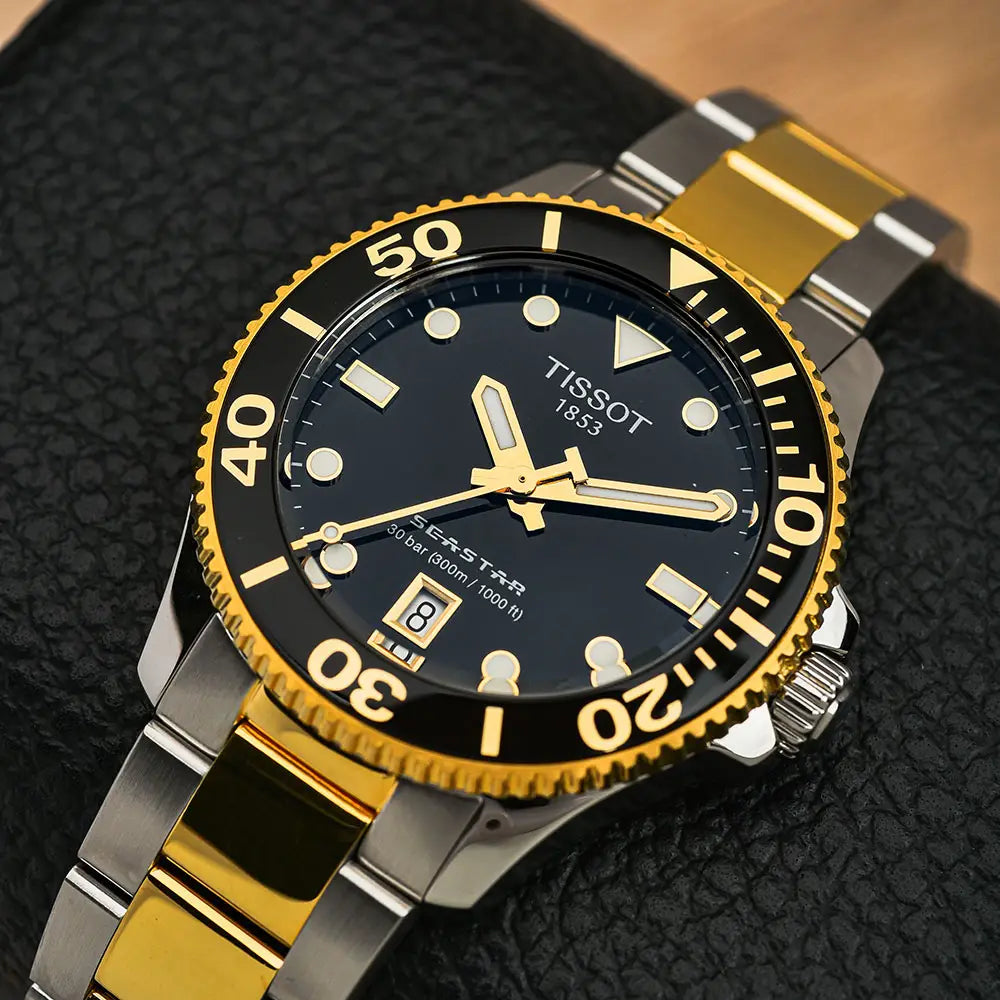  Shop Authentic Tissot Seastar 1000 Black Dial Two Tone Steel Strap Watch for Women - T120.210.22.051.00 - Luxxuri