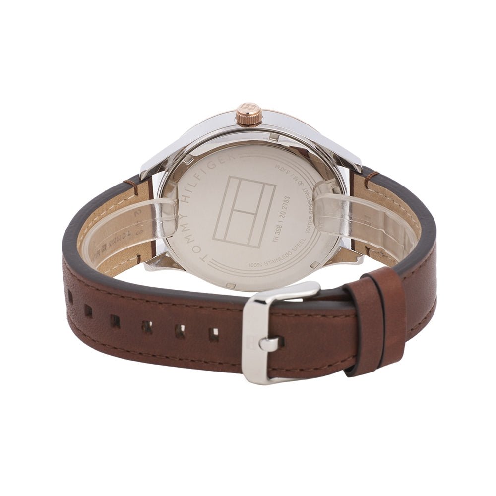  Shop Authentic Tommy Hilfiger Spencer Blue Dial Brown Leather Strap Watch for Men - 1791642 - Luxxuri