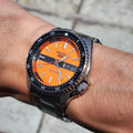  Shop Authentic Seiko 5 Sports Double Hurricane Retro Orange Dial Silver Steel Strap Watch For Men - SRPK11K1 - Luxxuri