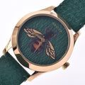  Shop Authentic Gucci G Timeless Bee Green Dial Green Leather Strap Watch For Women - YA1264065 - Luxxuri