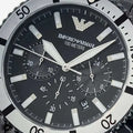  Shop Authentic Emporio Armani Diver Chronograph Black Dial Black Steel Strap Watch For Men - AR80050 - Luxxuri