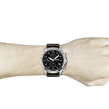  Shop Authentic Hugo Boss Aero Chronograph Black Dial Black Leather Strap Watch for Men - 1513770 - Luxxuri