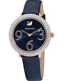  Shop Authentic Swarovski Crystal Frost Blue Dial Blue Leather Strap Watch for Women - 5484061 - Luxxuri