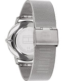  Shop Authentic Tommy Hilfiger Spencer Skeleton Black Dial Silver Mesh Bracelet Watch for Men - 1791643 - Luxxuri