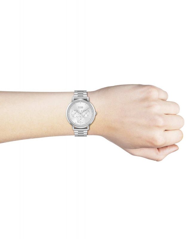  Shop Authentic Hugo Boss Prima Silver Dial Silver Steel Strap Watch for Women - 1502570 - Luxxuri