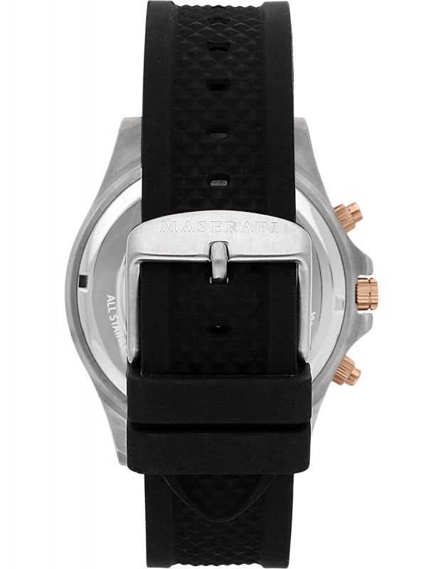  Shop Authentic Maserati SFIDA 44mm Black Silicon Chronograph Watch For Men - R8871640002 - Luxxuri