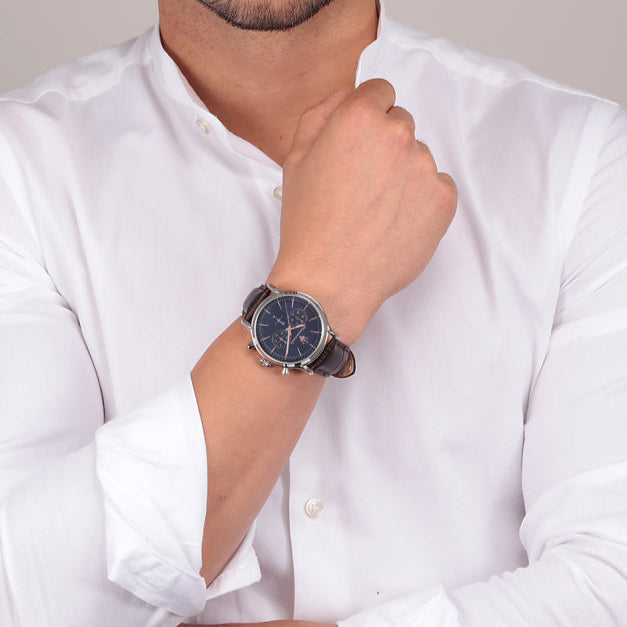  Shop Authentic Maserati Epoca Chronograph Blue Dial Brown Leather Strap Watch For Men - R8871618014 - Luxxuri